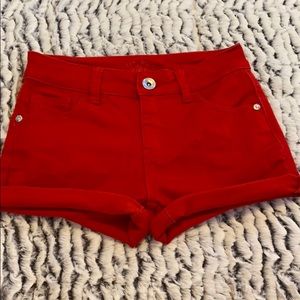 Girls red shorts